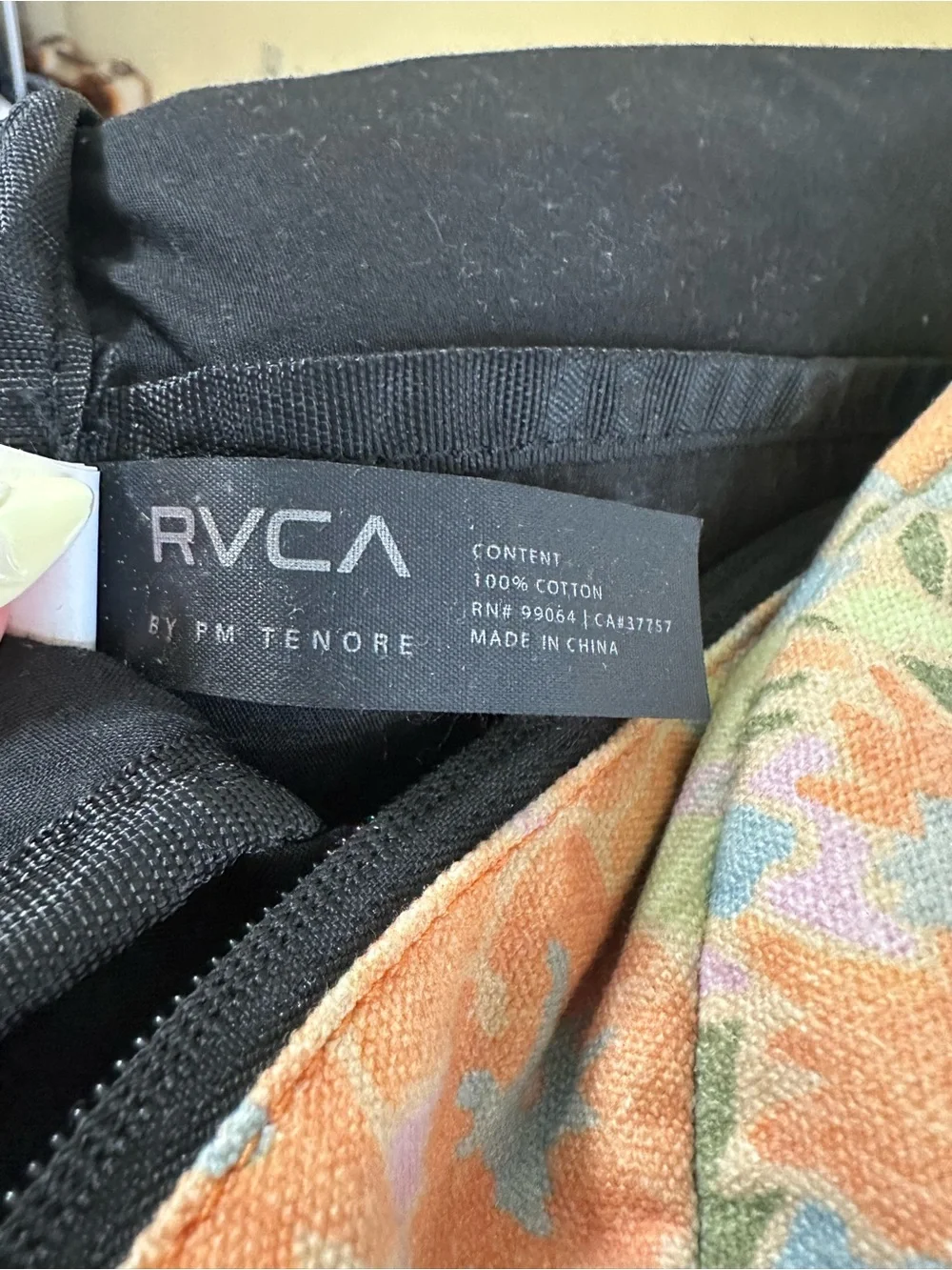RVCA Holden Backpack Pastel Floral Print Teen Tween Girls' Back To School Yellow